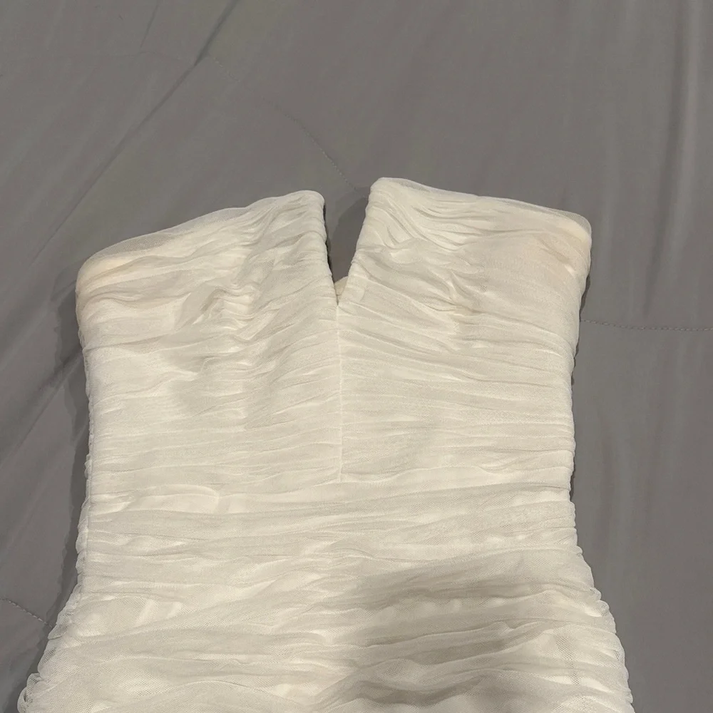 Dress The Population Brand Elegant White Strapless Dress Size Medium - Picture 4 of 8